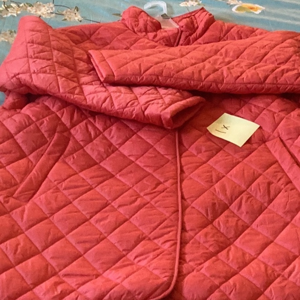 WOMEN’S size 1x Time and tru orange barn quilted barn coat. NWT